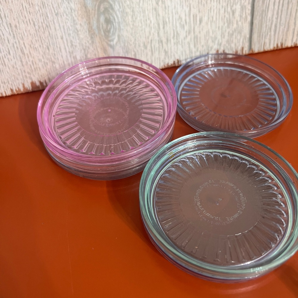 Vintage Tupperware Expressions Coasters Set of 6 Translucent Sunburst Acrylic - Picture 3 of 6